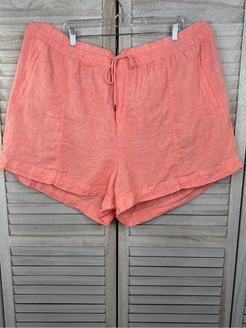 ATHLETA Coral Linen Pull On Drawstring Shorts Women's Plus-26